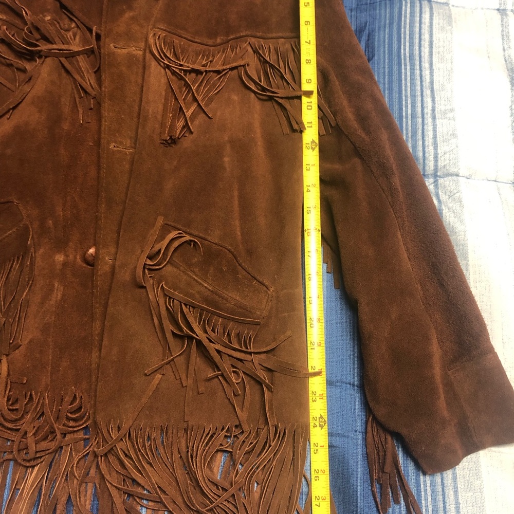 Vintage mens brown leather western outdoor wear jacket size 38 tall by Sears - Picture 9 of 13